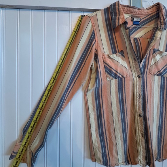 Kavu Shirt Womens X-Small Multicolor Striped Top Long Sleeve Outdoor Button Up - Picture 6 of 11